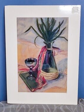🇨🇦ORIGINAL PASTEL STILL LIFE Jackie Lanthier Signed Floral Vase